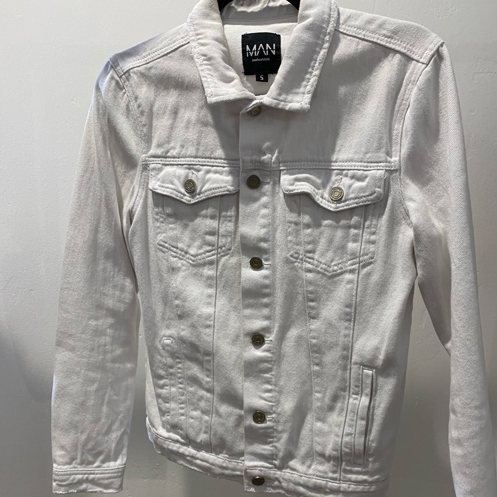 BoohooMan Denim White Jacket